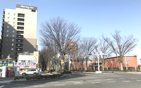 前橋駅前信号・北向き